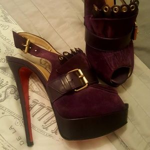 Christian Louboutin Jem 150 Veau Velour Purple